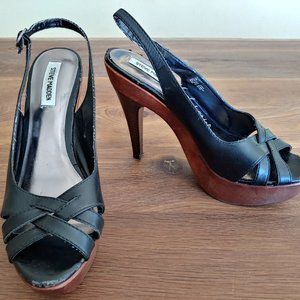 Steve Madden wooden platform slingbacks size 10